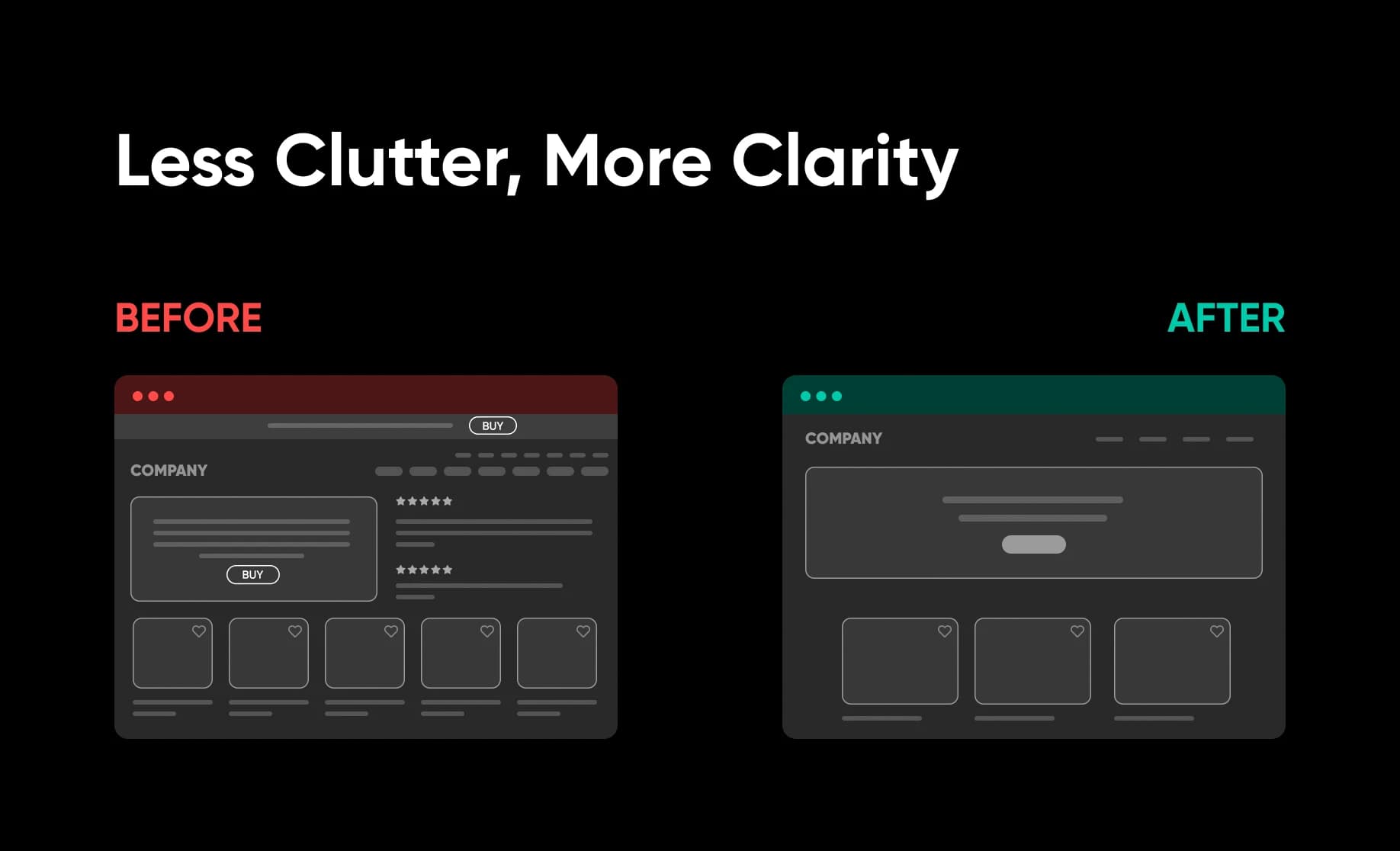 Moins de désordre, plus de clarté — comparaison de design web avant et après