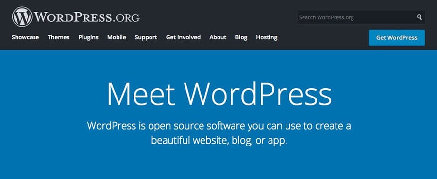 WordPress.org’s home page.
