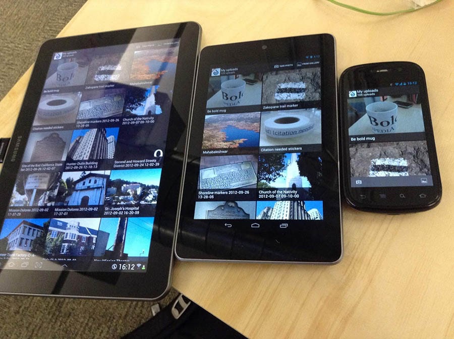 An example of responsive design on three devices.