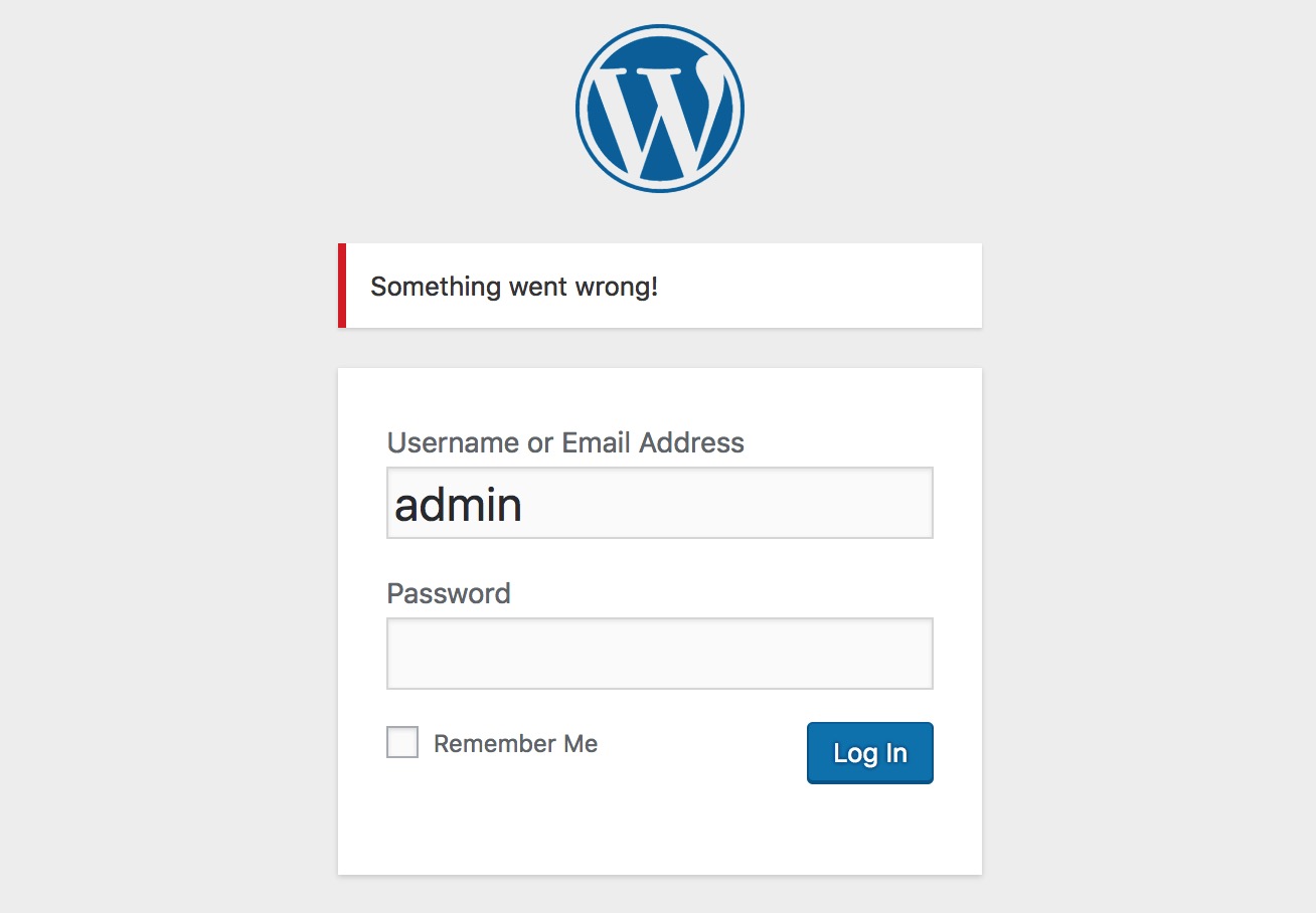 WordPress Login Something Went Wrong