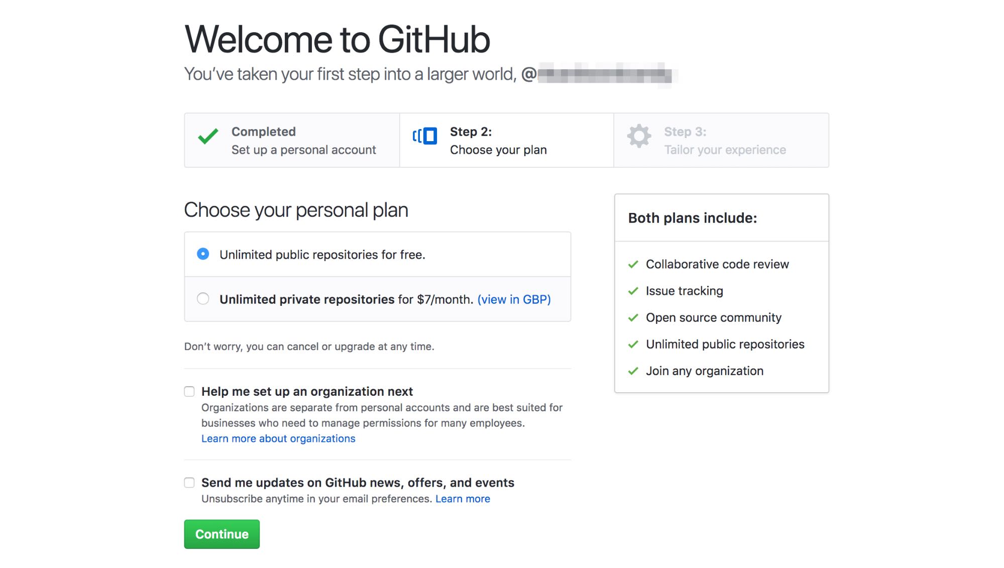 WordPress Welcome to GitHub Next Step