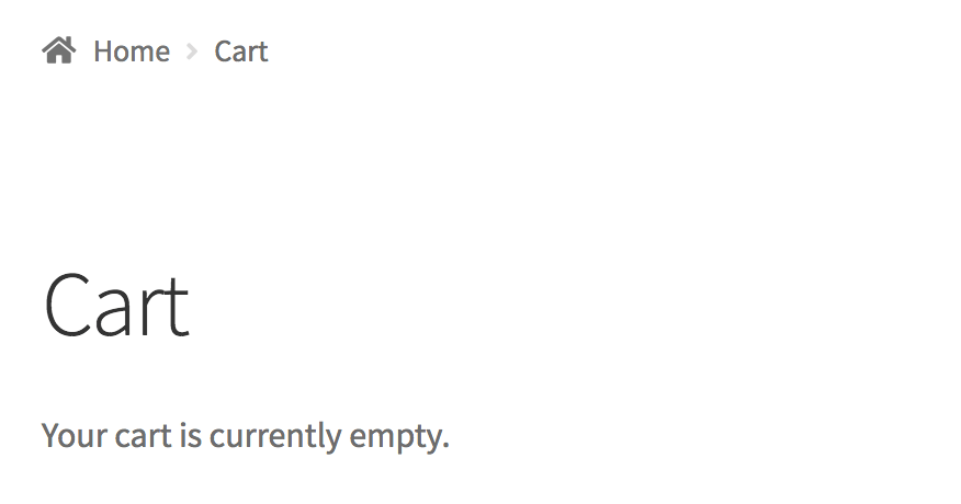 WooCommerce Shopping Cart empty