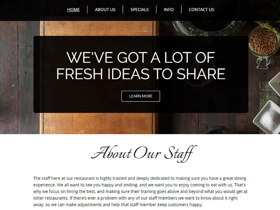 “Uma página inicial padrão.”