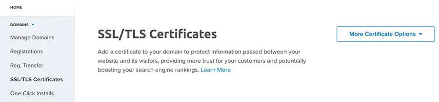 Certificados SSL/TLS da DreamHost
