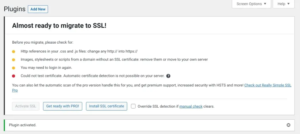 Plugin de migração SSL