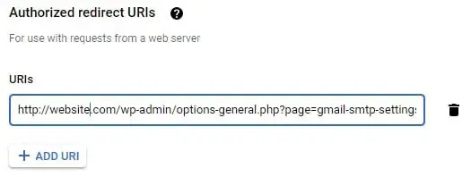 Añadiendo una URL autorizada de redirección.
