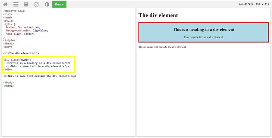 Páginas con formato correcto de etiquetas <div> en una página.