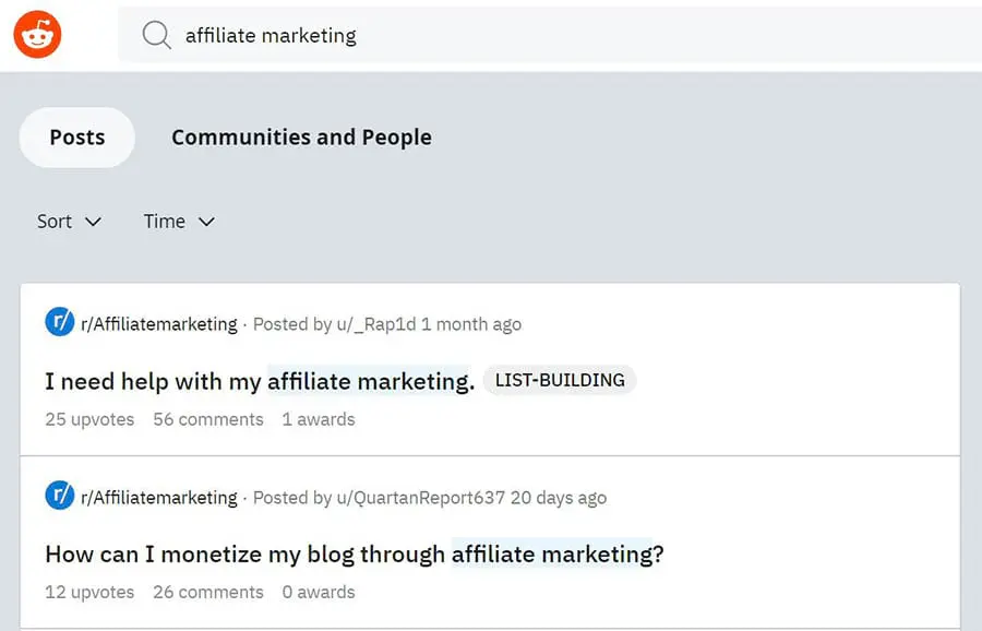 Un ejemplo de un foro de comunidad en Reddit
