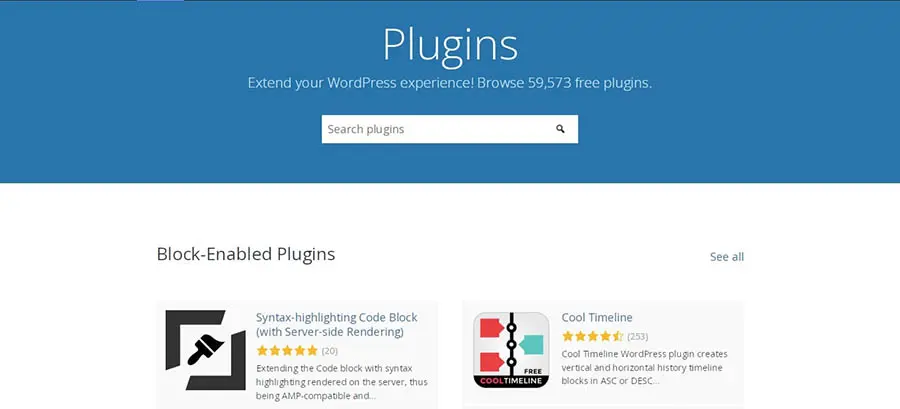 Directorio de plugins de WordPress