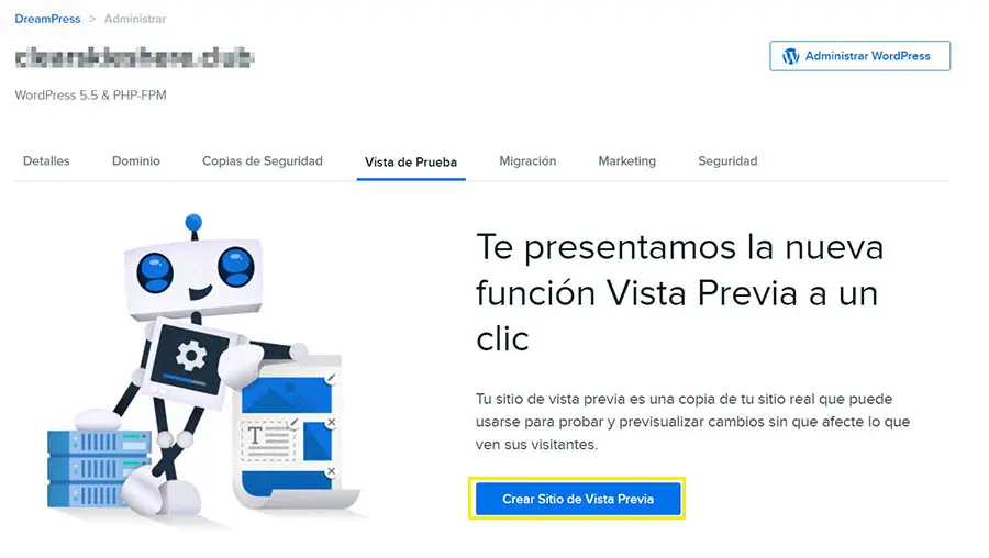 Sitio de prueba de DreamPress