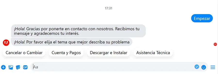 Un bot de chat que responde a preguntas frecuentes por Messenger.