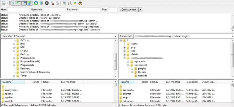 Cliente FTP FileZilla