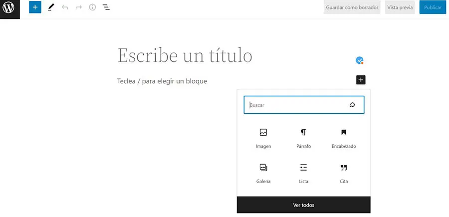 Creando una página frontal con el Editor en Bloque.