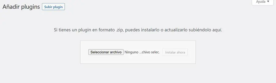 subir archivo plugin WordPress