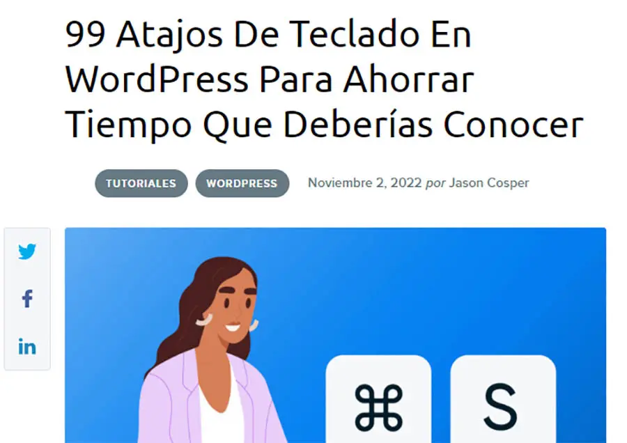 Sitio web de Dreamhost con sus íconos de redes sociales visibles.