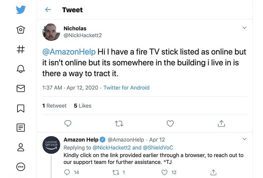 Un ejemplo de servicio al cliente en redes sociales.