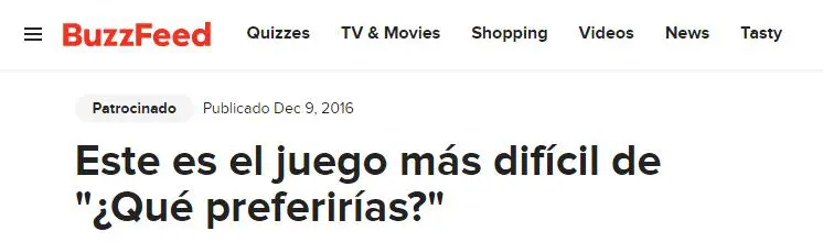 Ejemplo de publicación patrocinada