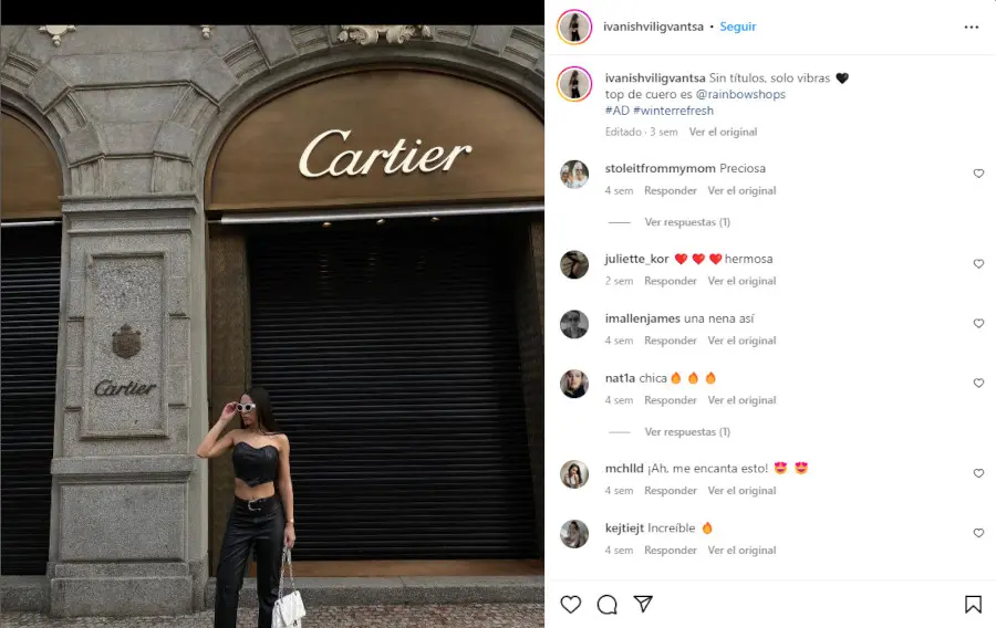 Ejemplo de una micro- influenciadora