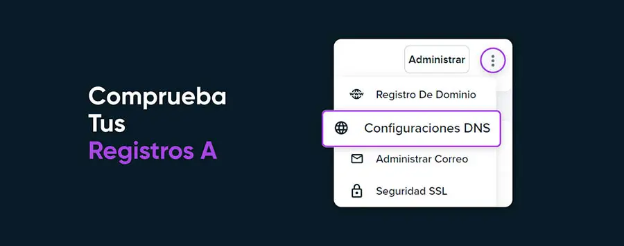 Verificando los registros DNS en el panel de DreamHost