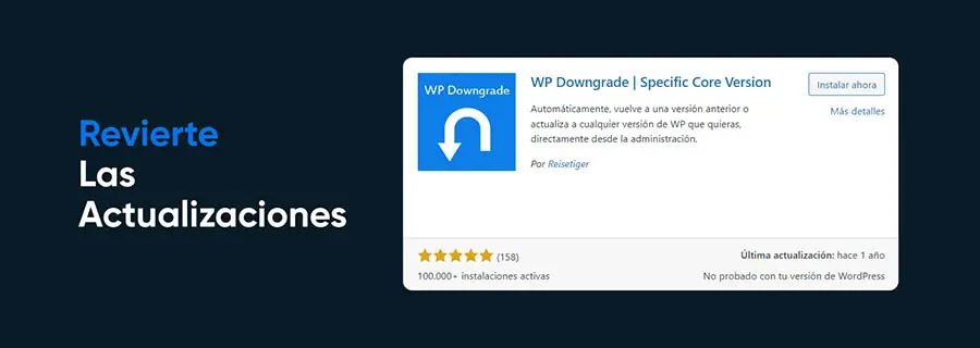 WP Downgrade Plugin
