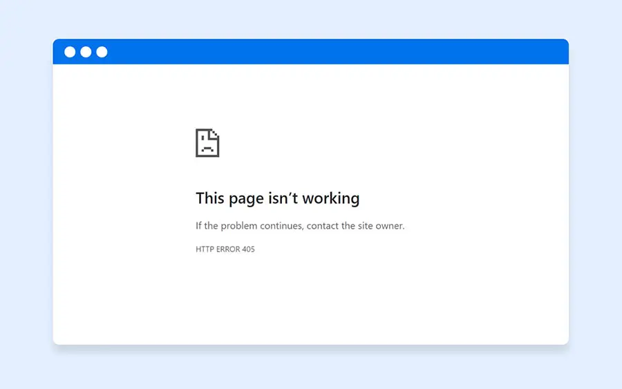 Ejemplo error 405 método no permitido