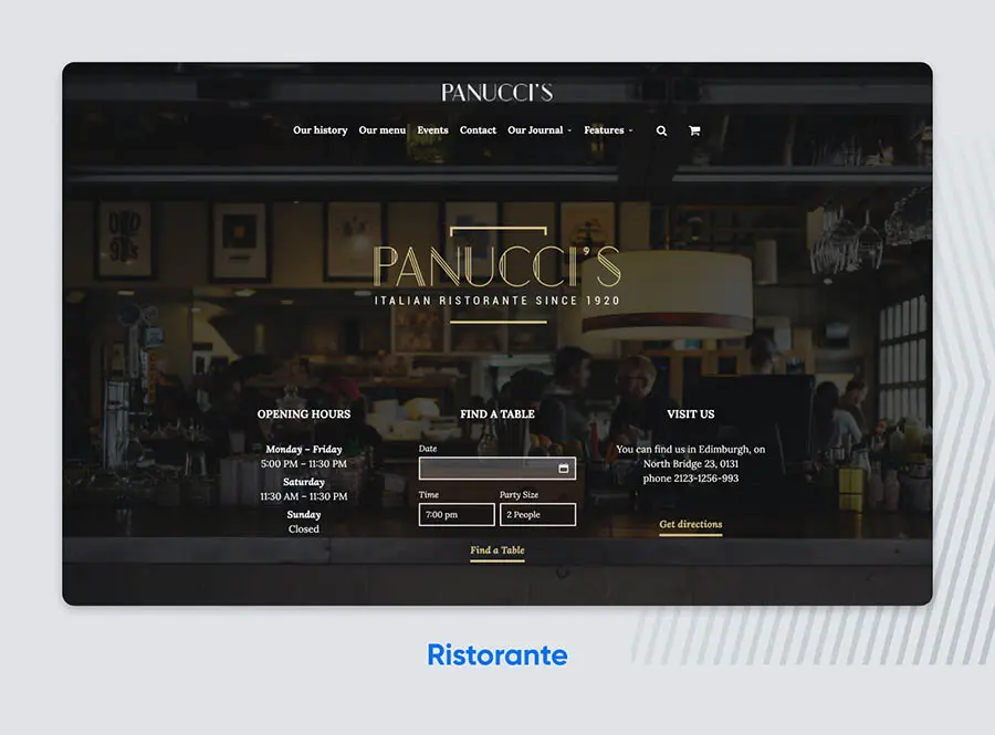tema WordPress Para Restaurante, Ristorante.
