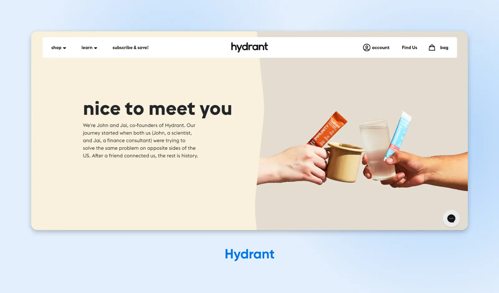 Página informativa 'Acerca de' Hydrant