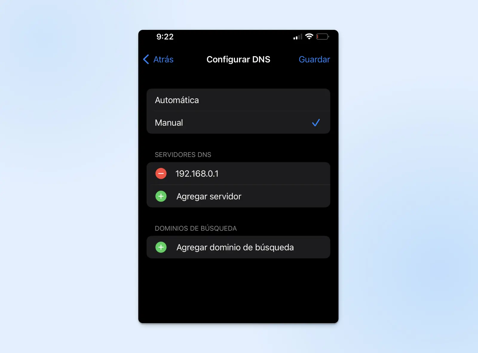 Configuración DHS Móvil IOS