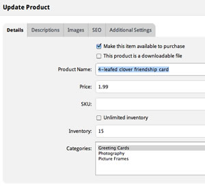 Add inventory and set pricing - all through a simple-to-use web interface!