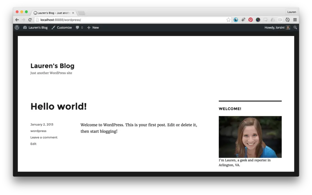 Tema de WordPress TwentySixteen