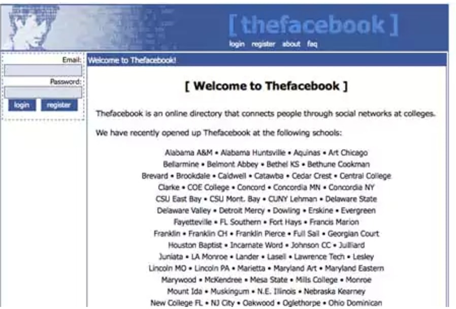 Facebook in 2004 