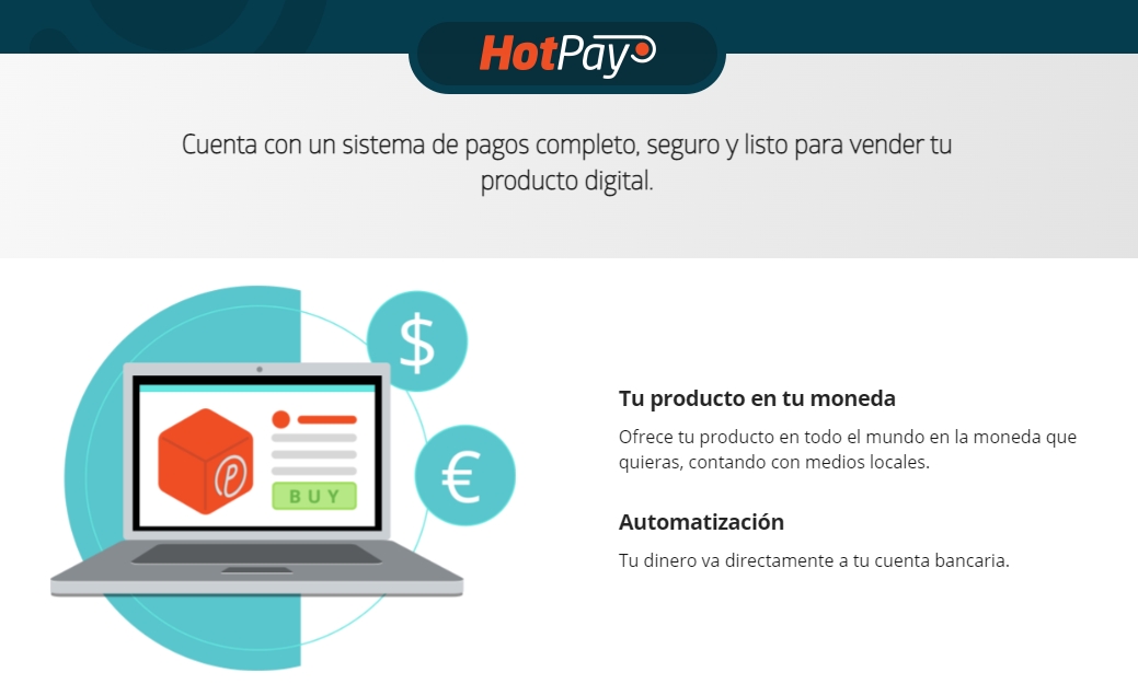 La página web de HotPay.