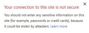 Chrome connection not secure