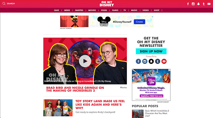 disney blog home page "oh my disney"