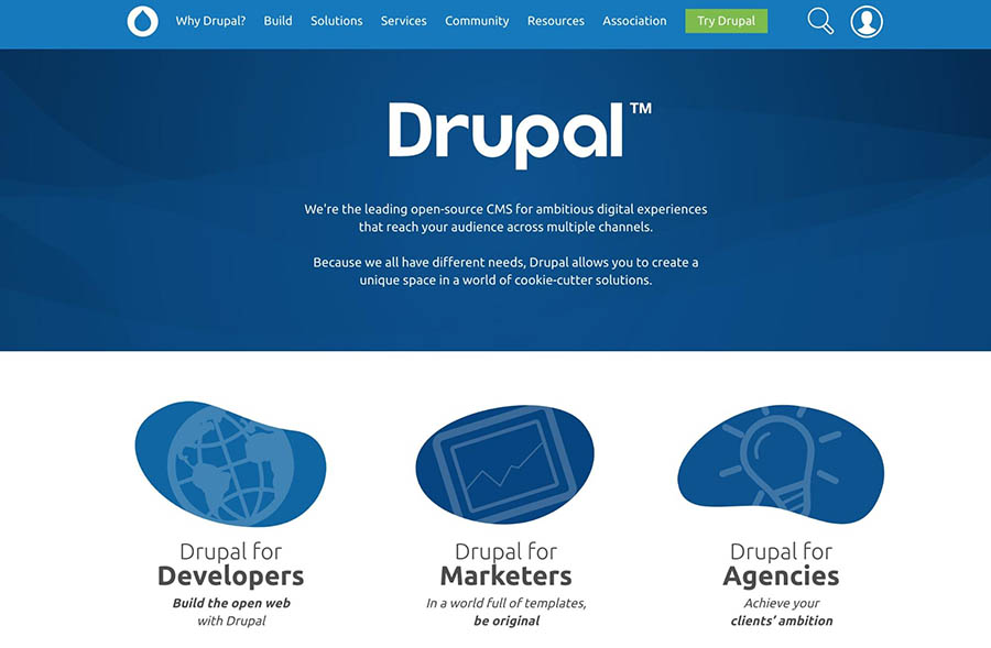 The Drupal home page.