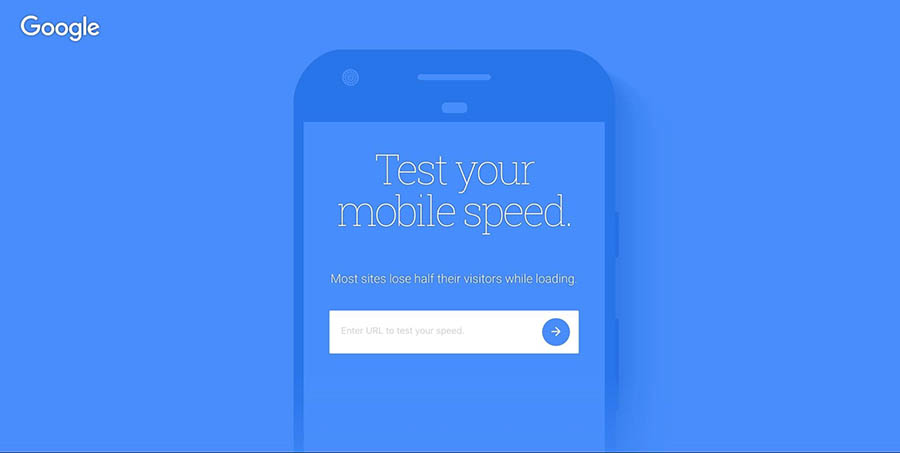 The Mobile Speed Test home page.
