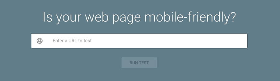 The Mobile-Friendly Test home page.