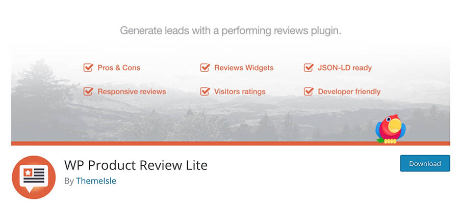 Alt text: plugin WP Product Review.