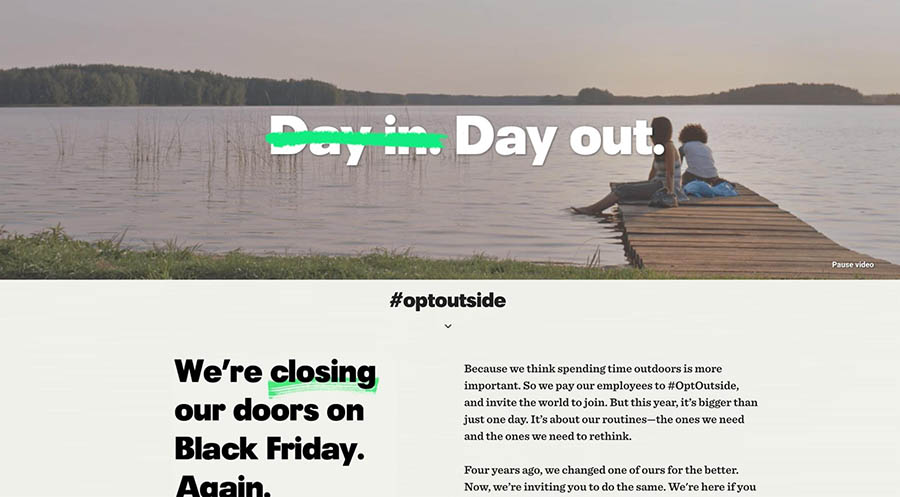 The #OptOuside page by REI.