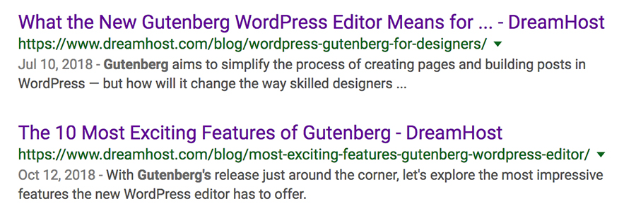 A Google search for Gutenberg.