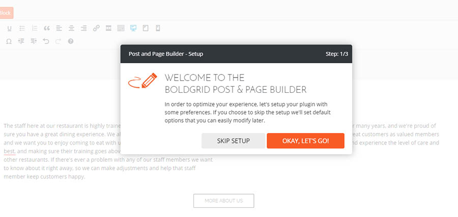 “The Post and Page Builder.”
