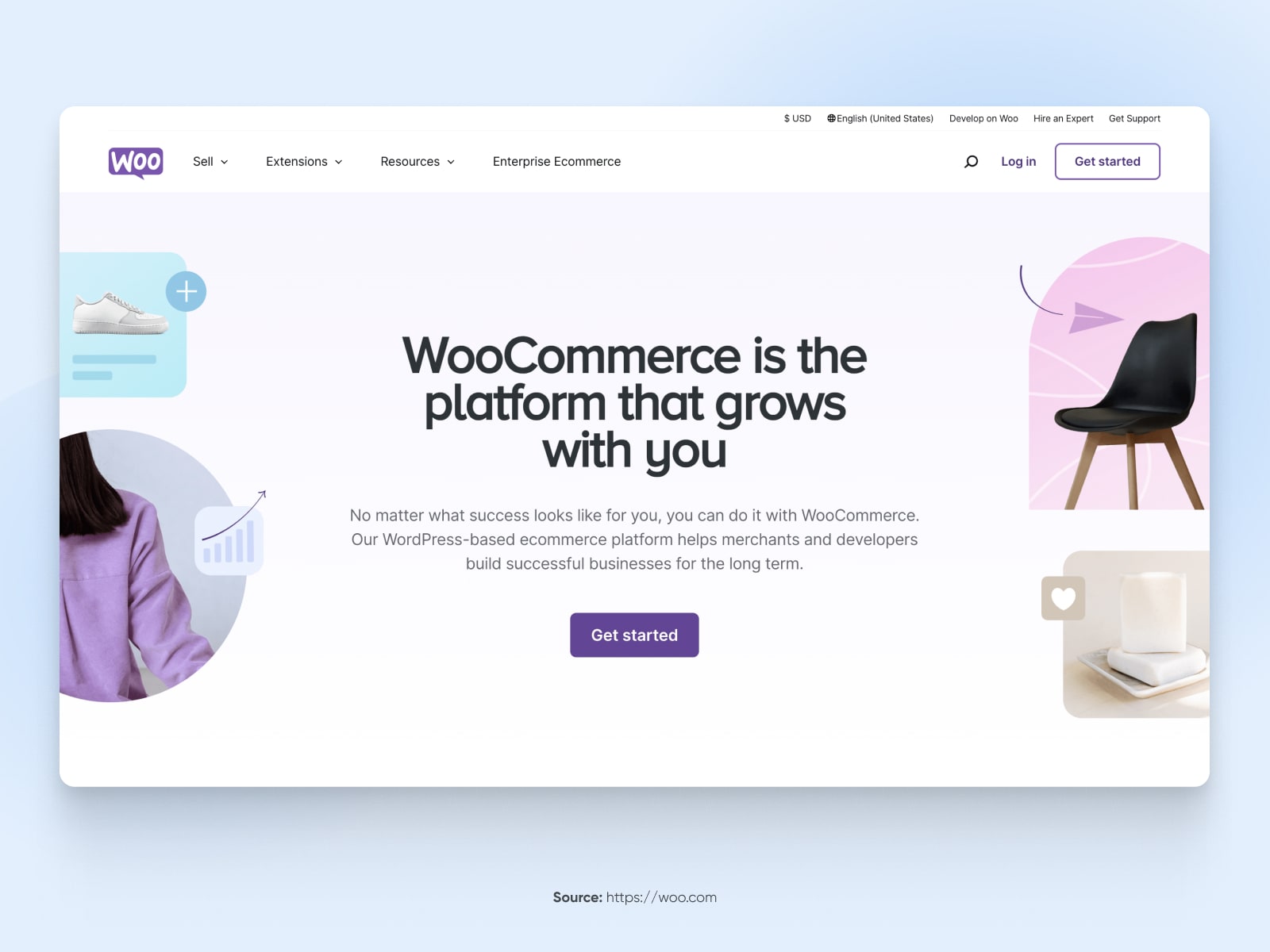 screenshot of WooCommerce homepage