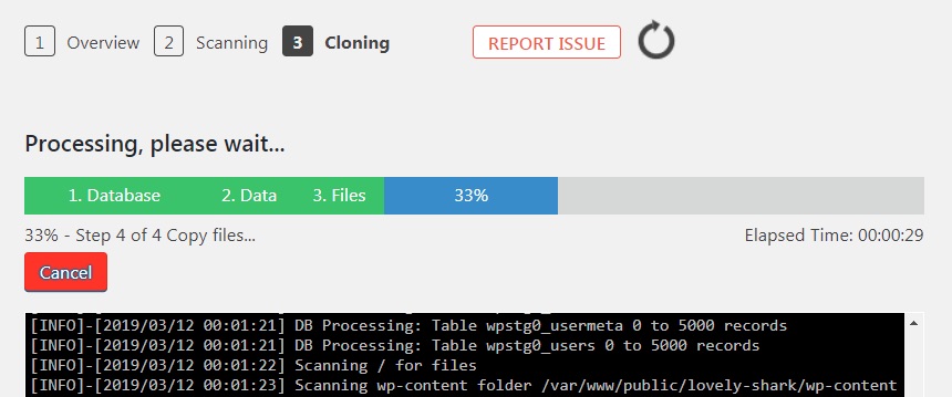 WP Staging Cloning