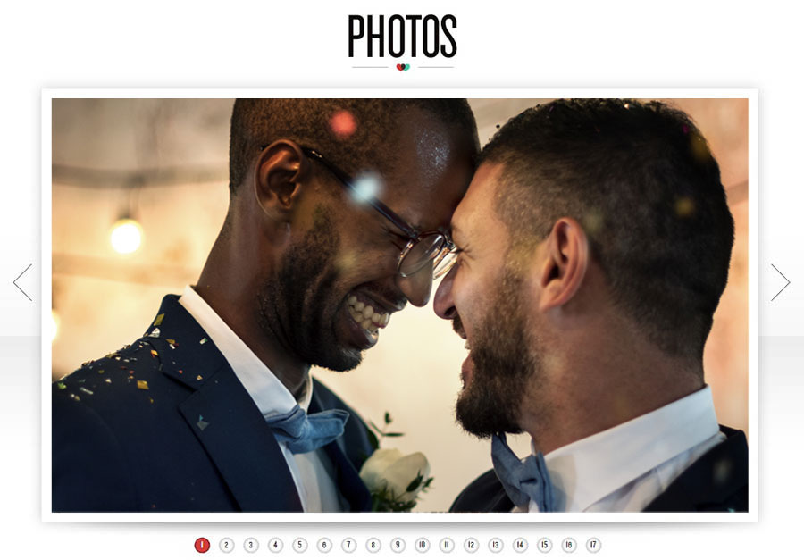 An example of a wedding site photo gallery.