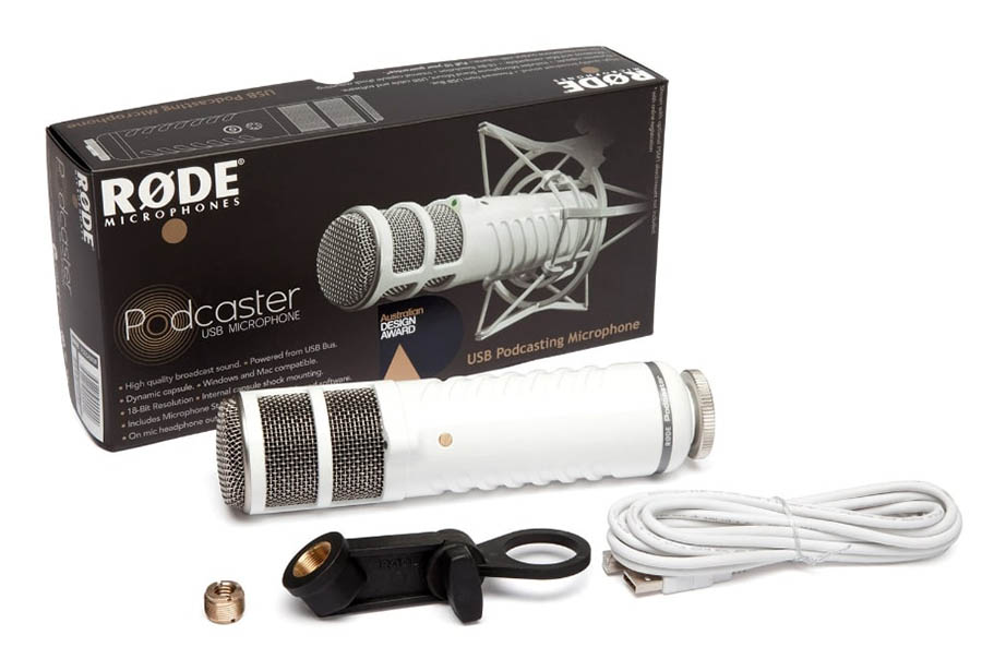The Rode Podcaster microphone.