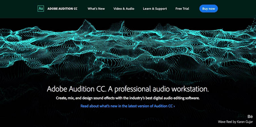 The Adobe Audition audio editing software.