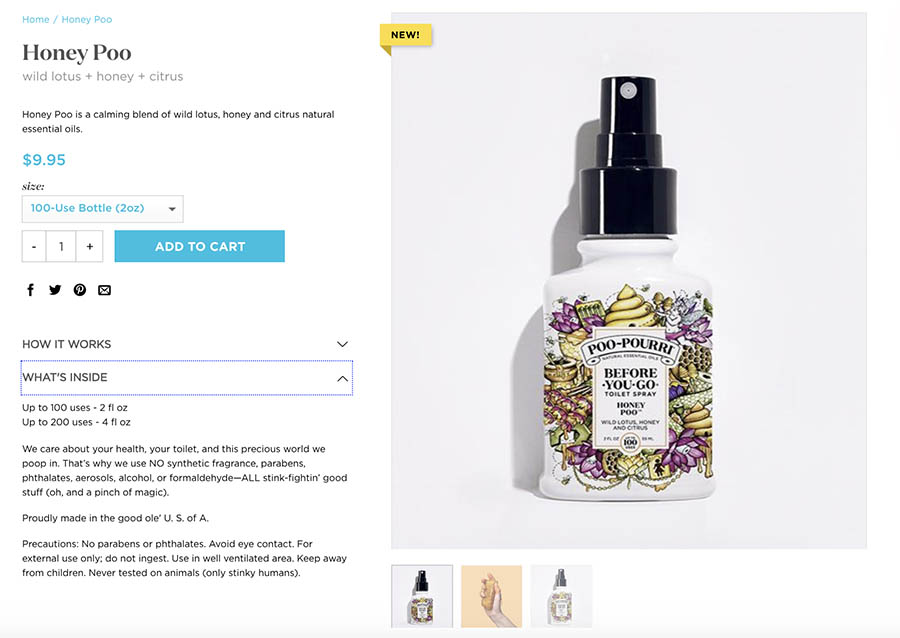 Poo-Pourri product description. 