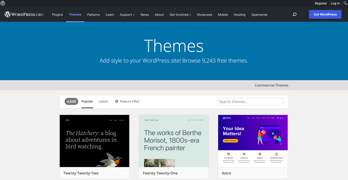 freelance website WordPress themes