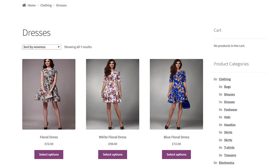 An example of an e-commerce theme.