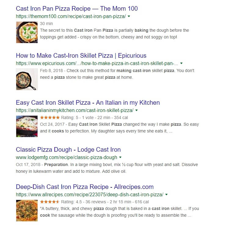 Some examples of cast iron pizza recipes.